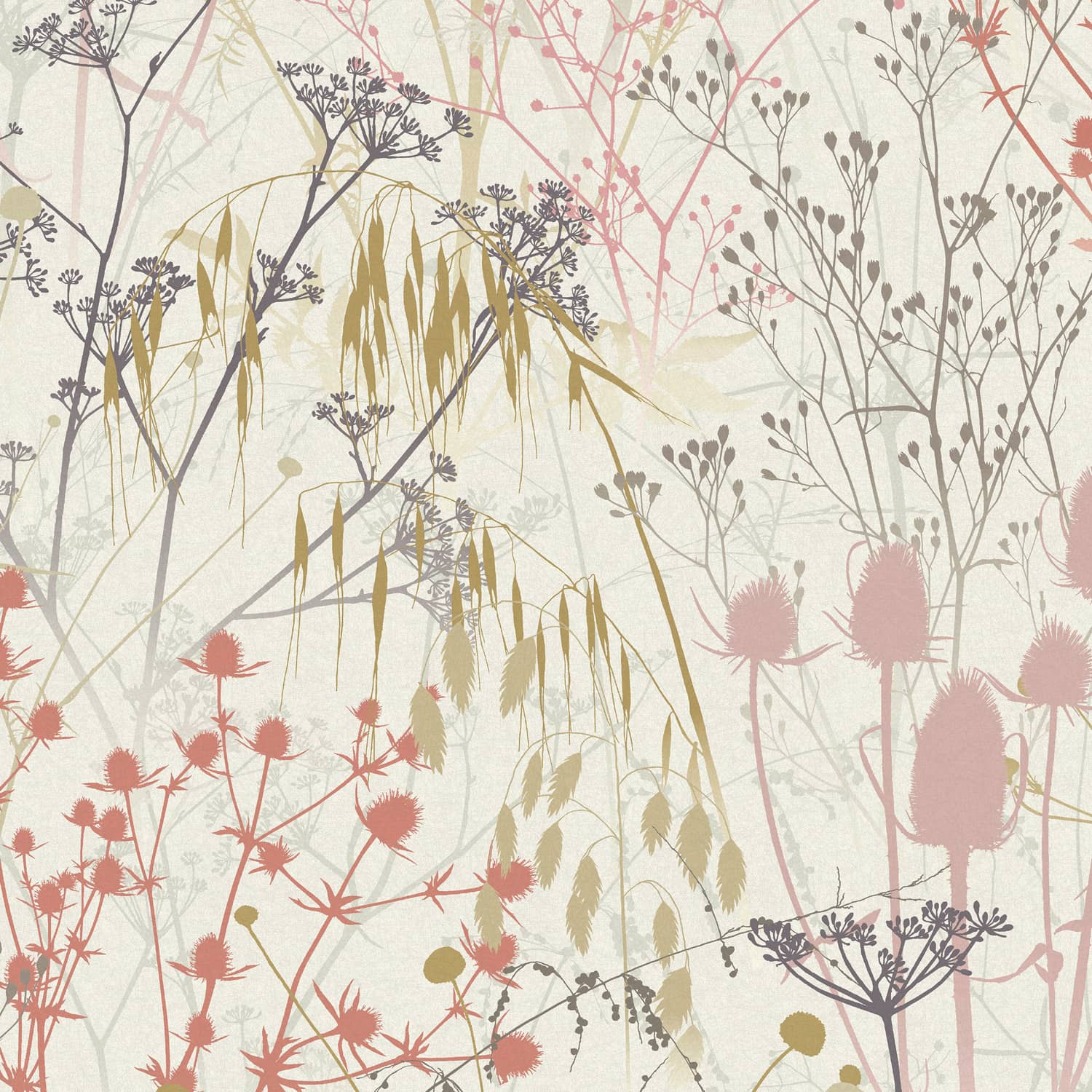 Summer Border Wallpaper - Shell - Clarissa Hulse