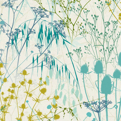 Summer Border Wallpaper - Verdigris - Clarissa Hulse
