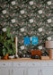 Summer’s Bloom Floral Wallpaper - Green - Summer Gray
