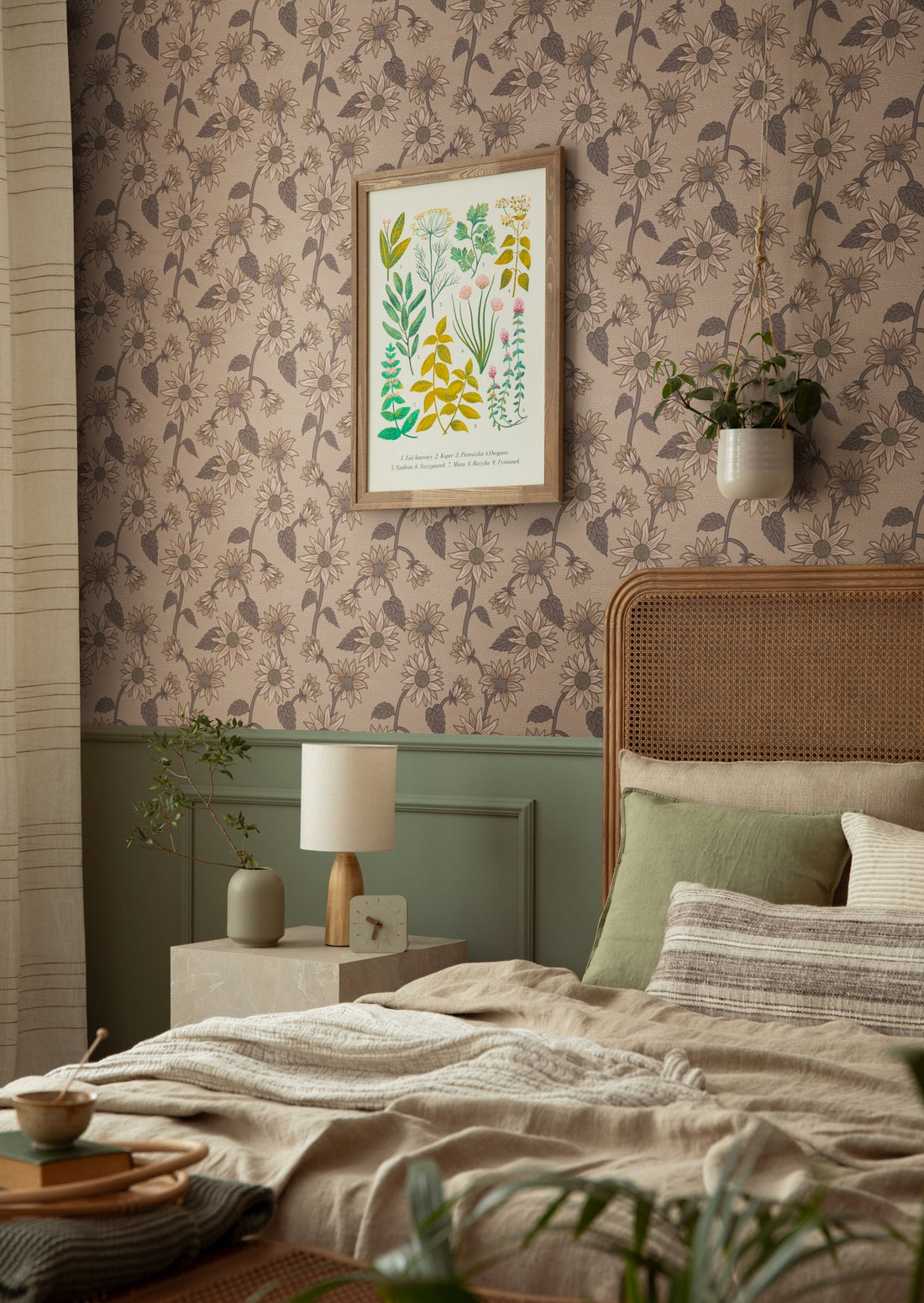 Sunflowers Wallpaper - Tan - Summer Gray
