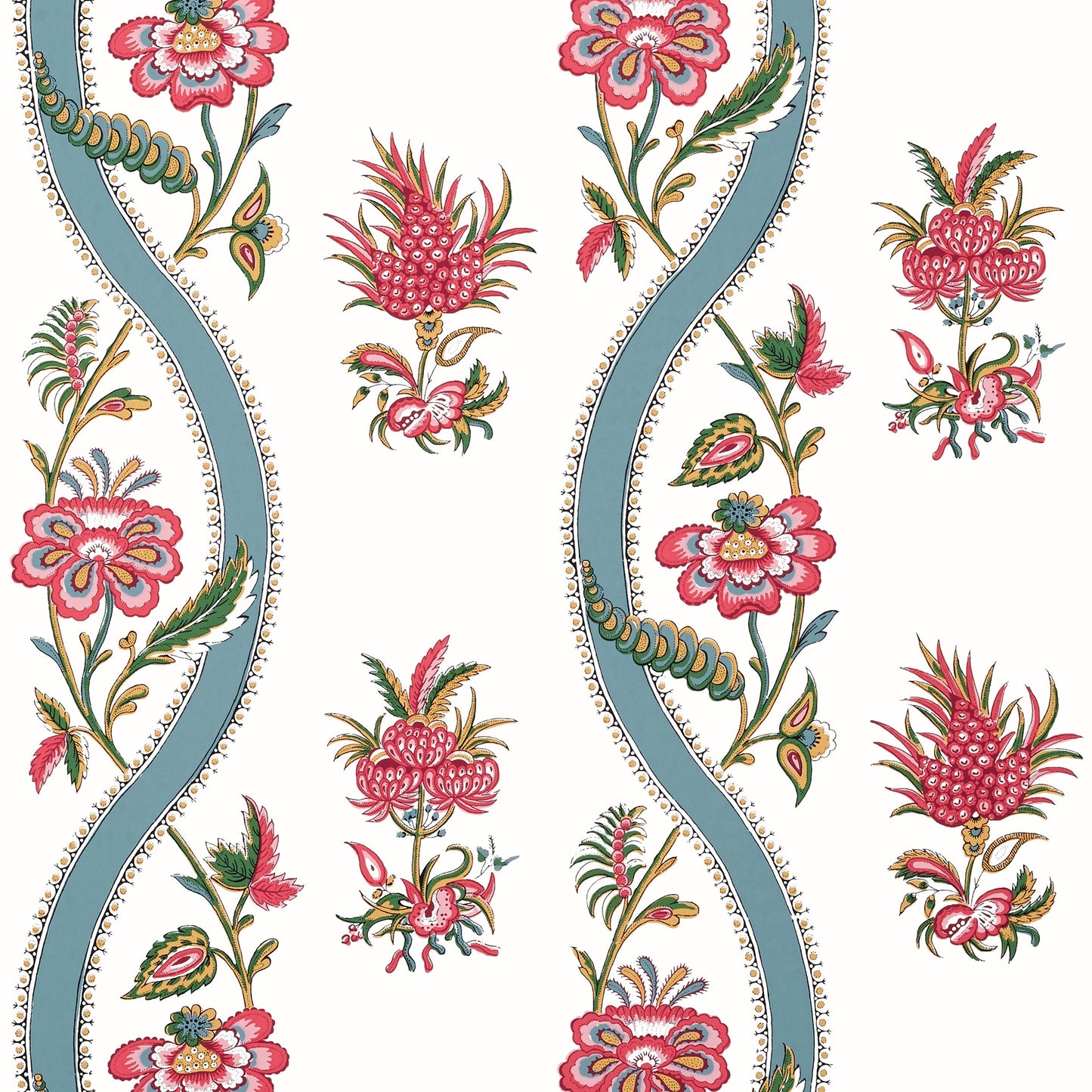 Ribbon Floral Wallpaper