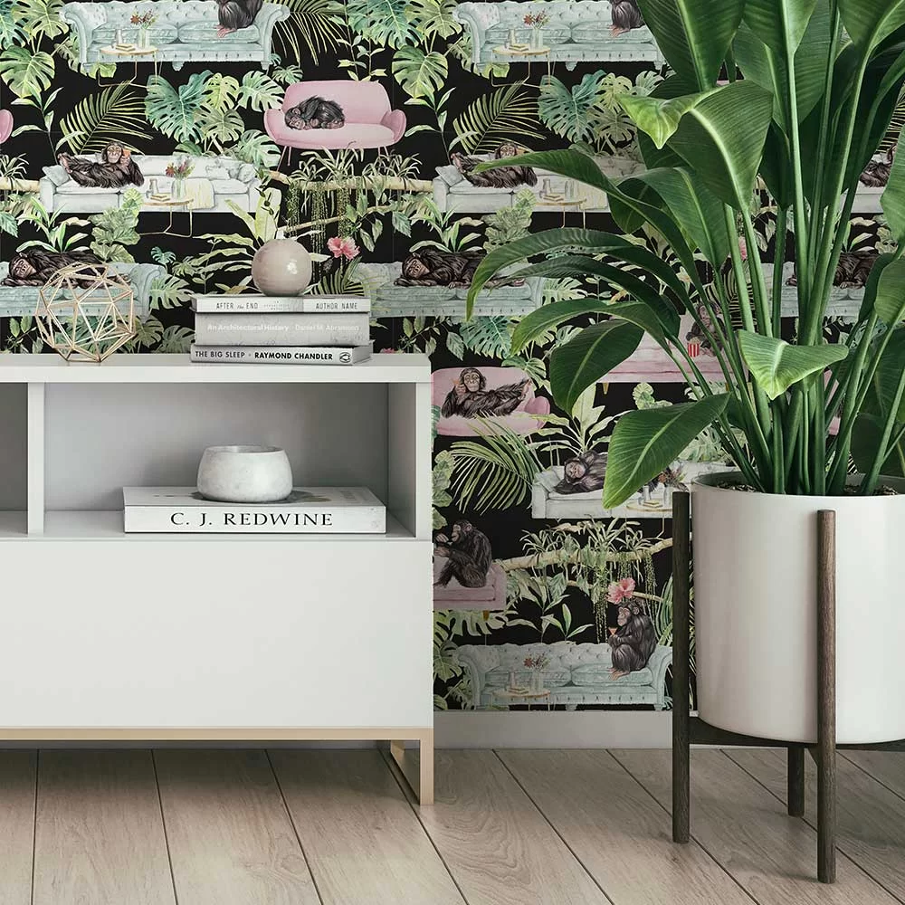 Monkey Business Wallpaper - Green - The Graduate Collection