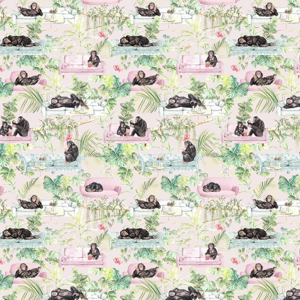 Monkey Business Wallpaper - Pink - The Graduate Collection