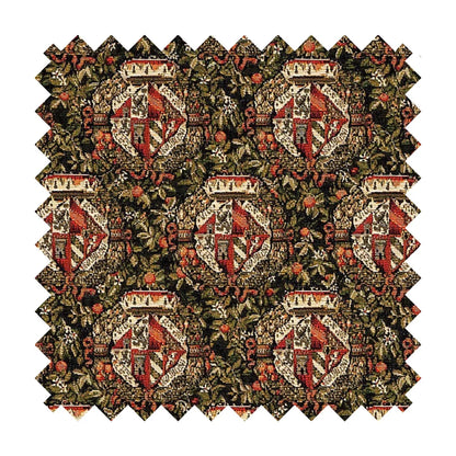 Mille-Fleurs Armorials Tapestry Fabric - Green
