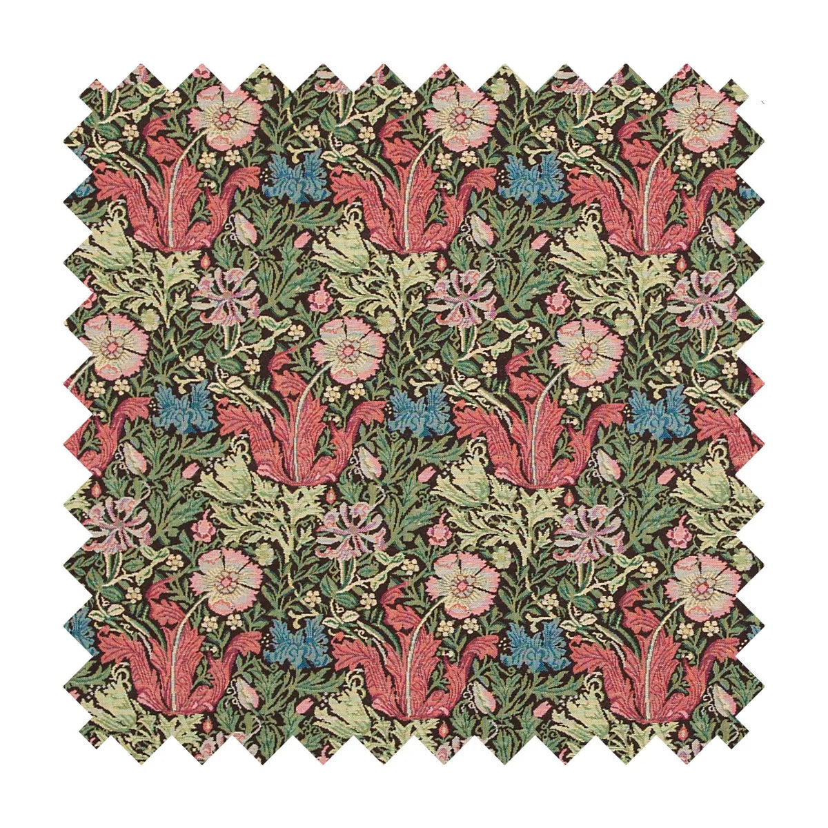 Morris Tulips Tapestry Fabric - Green