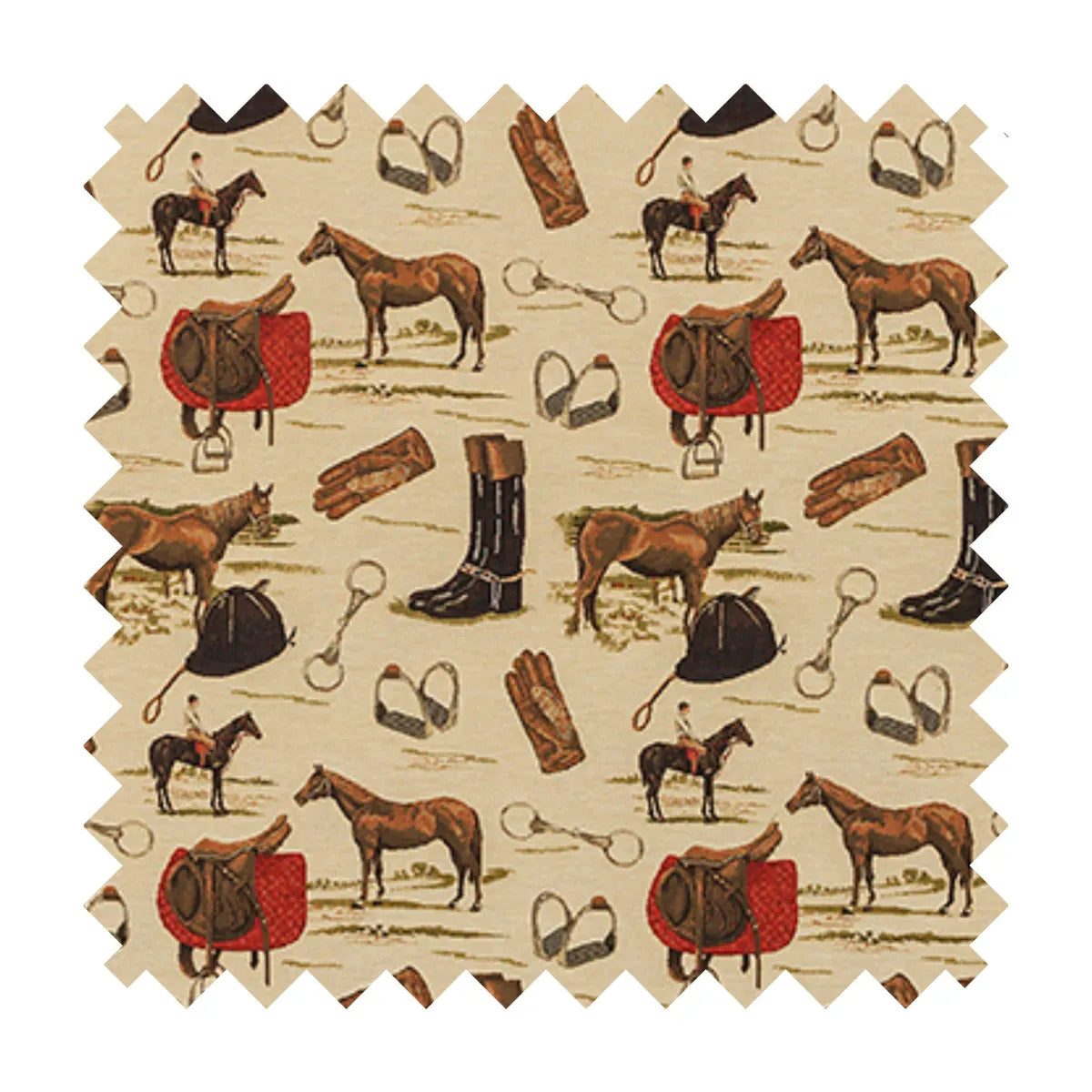 Horse Riding Tapestry Fabric - Multicolor