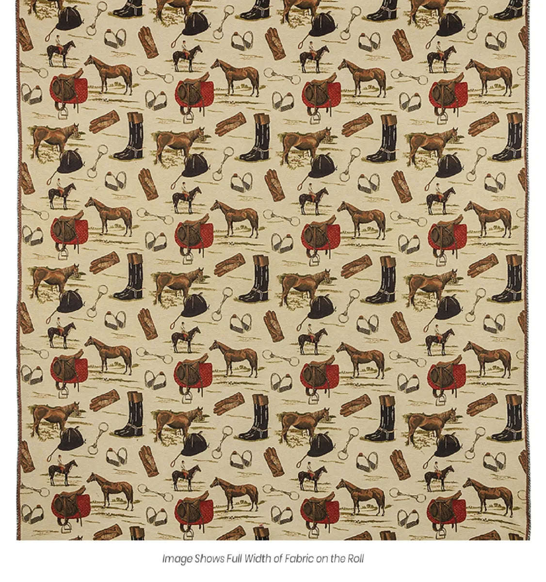 Horse Riding Tapestry Fabric - Multicolor