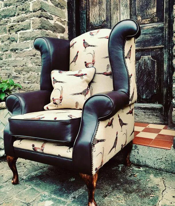 Country Pheasants Room Tapestry Fabric - Sand