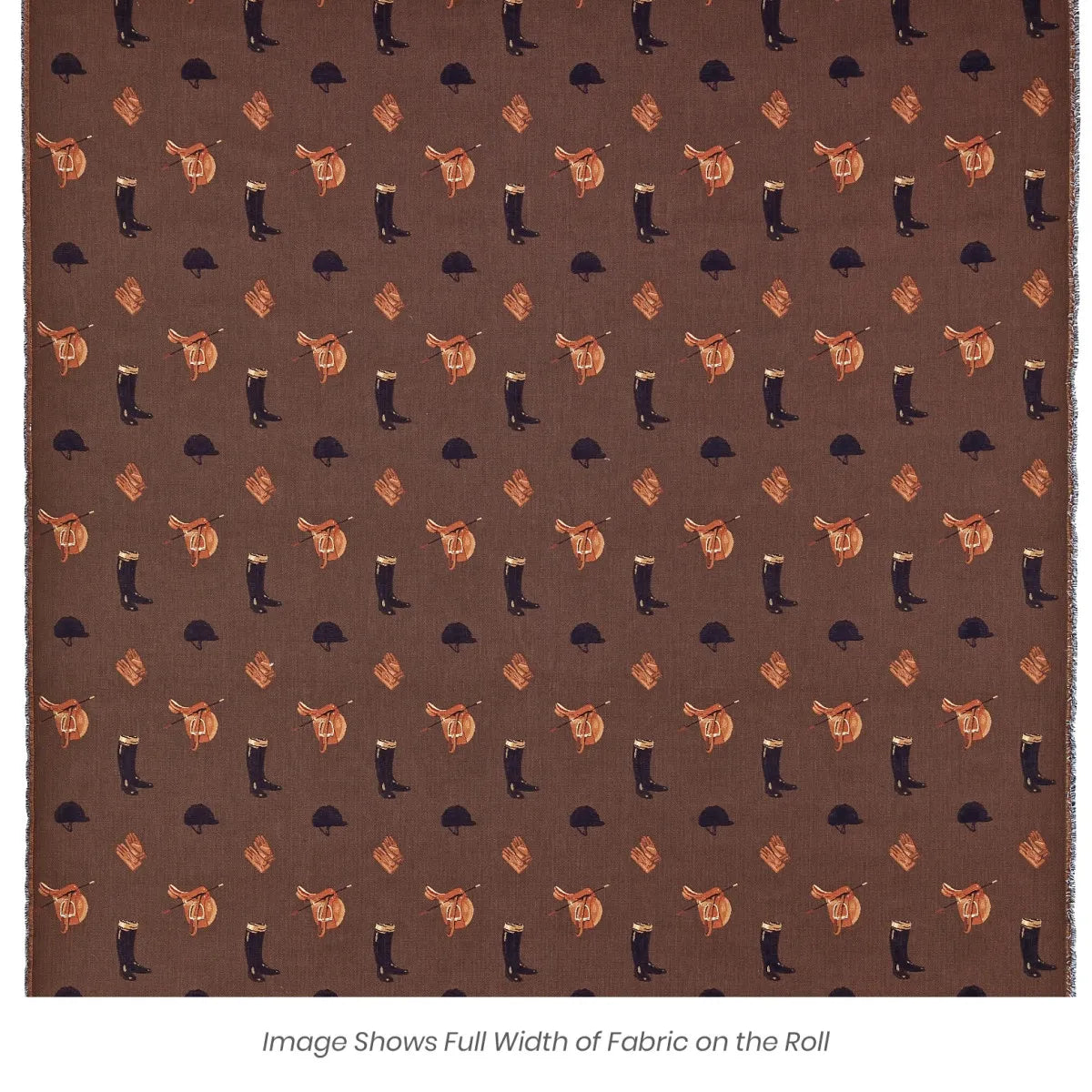 Equestrian - Brown Tapestry Fabric