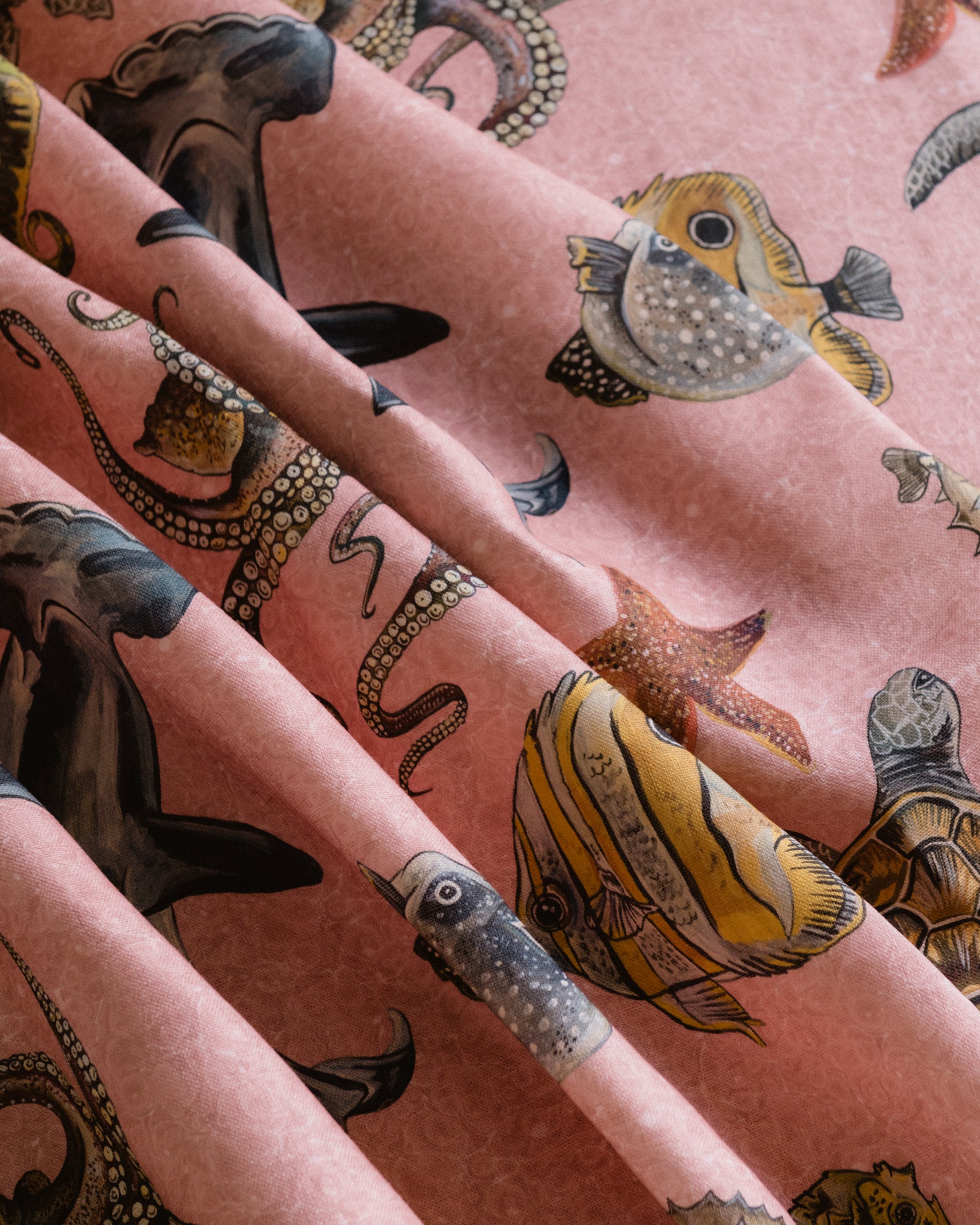 Thalassophile Fabric with 100% Linen - Pink - Wear The Walls