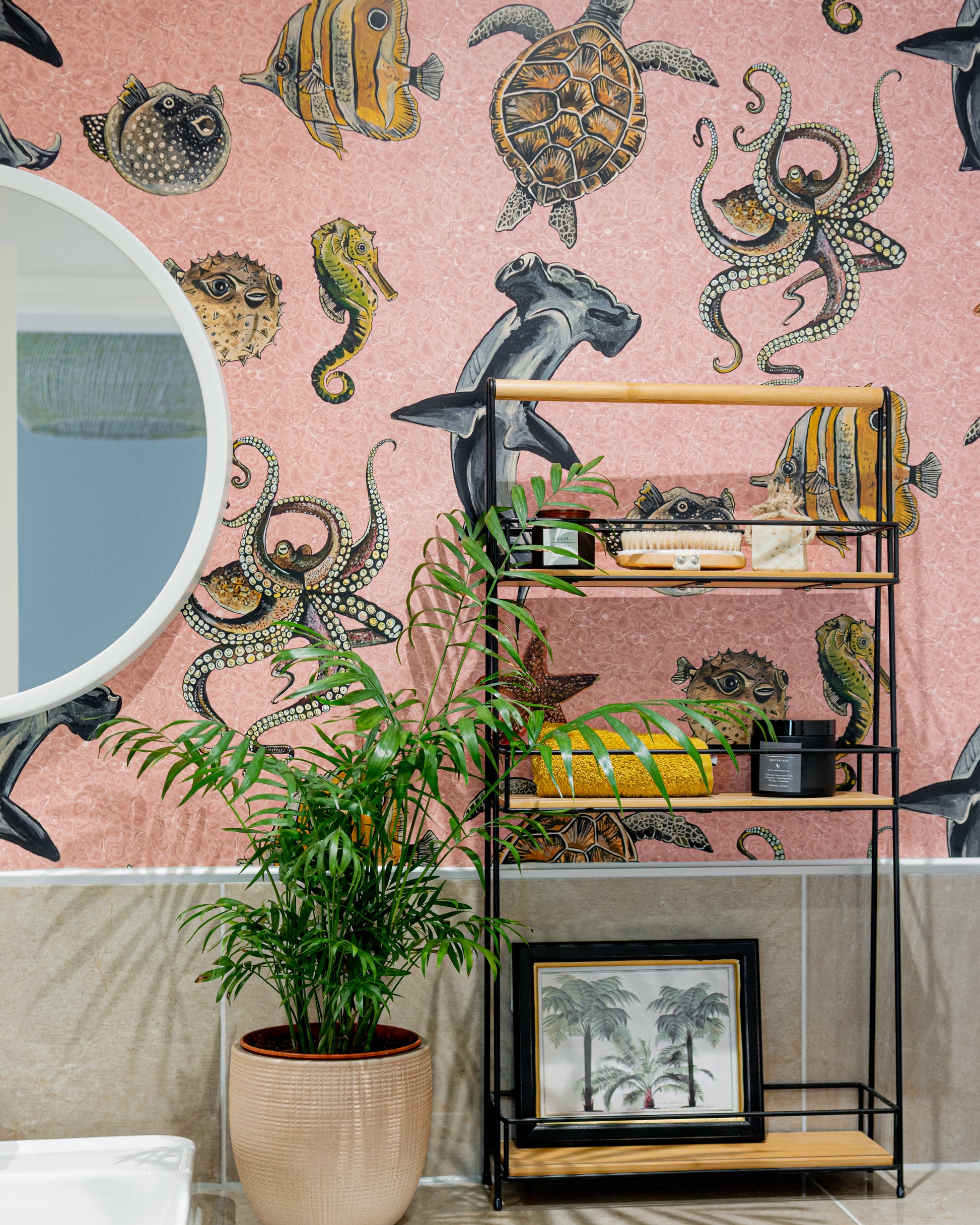 Thalassophile Fabric with 100% Linen - Pink - Wear The Walls