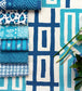 Zig Zag Grand Room Fabric - Blue