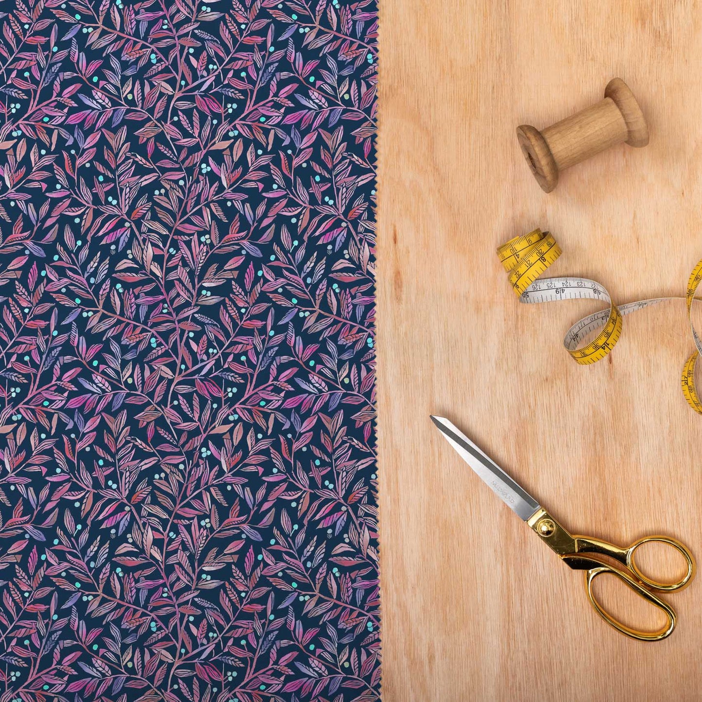 Torquay Fig Navy Lomond Pima Lawn Cotton - Dress Fabric