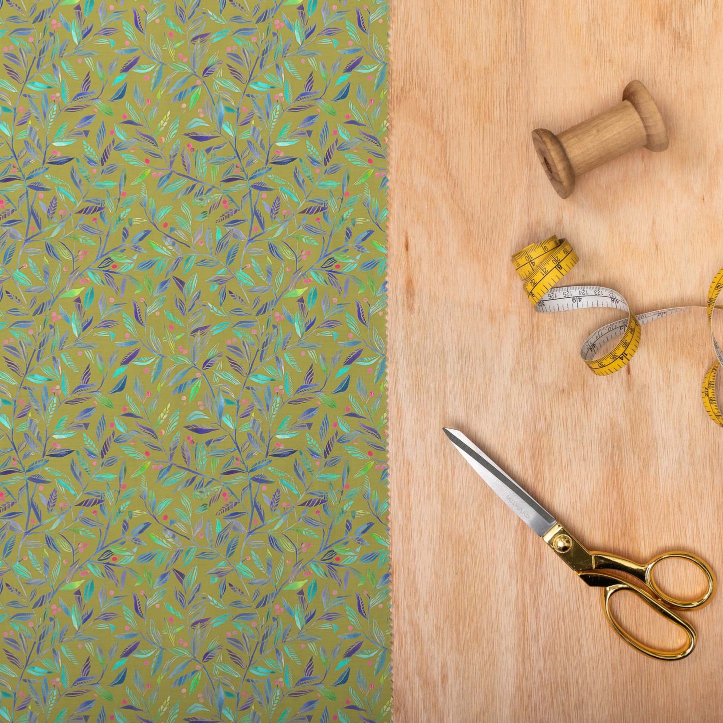 Torquay Gooseberry Gold Lomond Pima Lawn Cotton - Dress Fabric