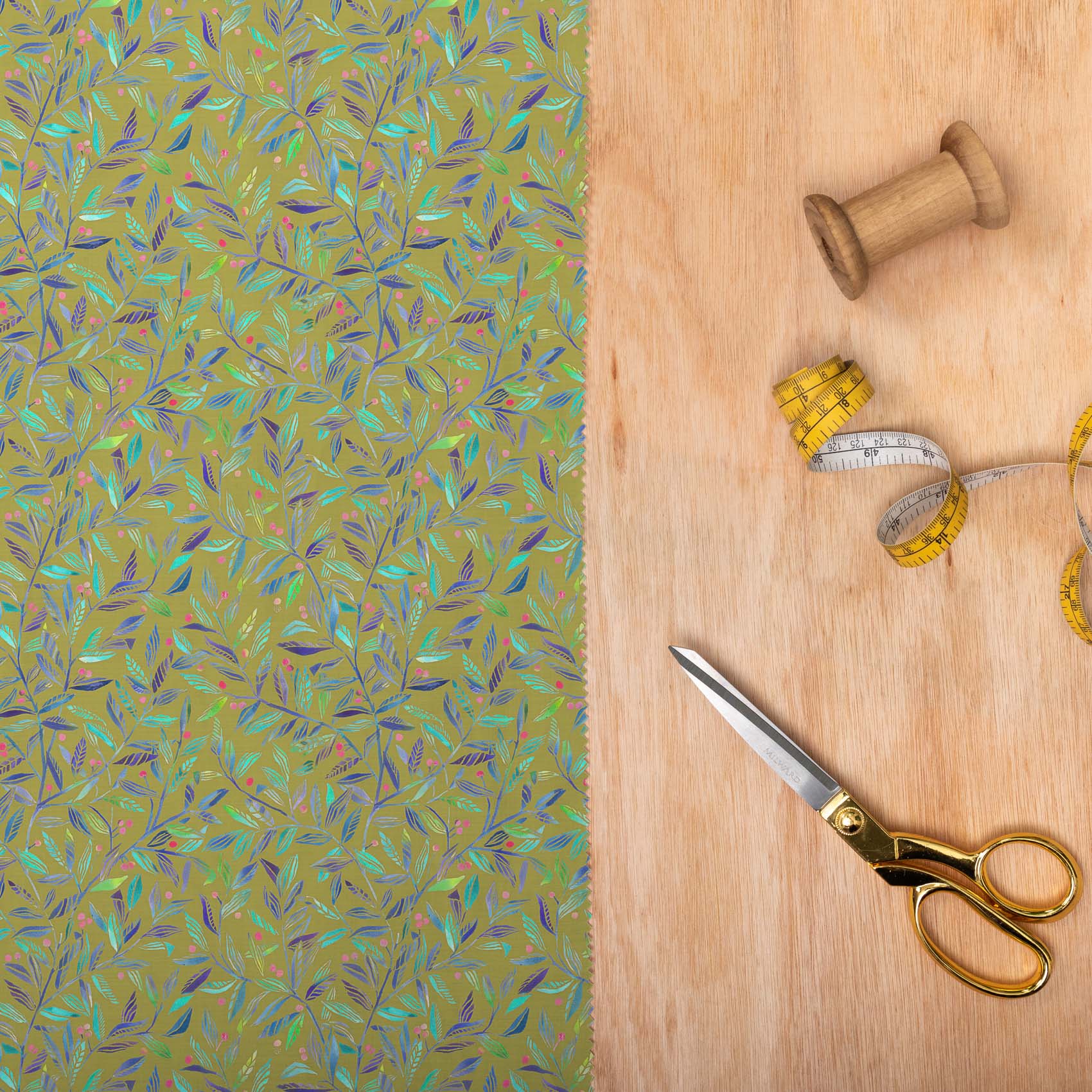 Torquay Gooseberry Gold Lomond Pima Lawn Cotton - Dress Fabric