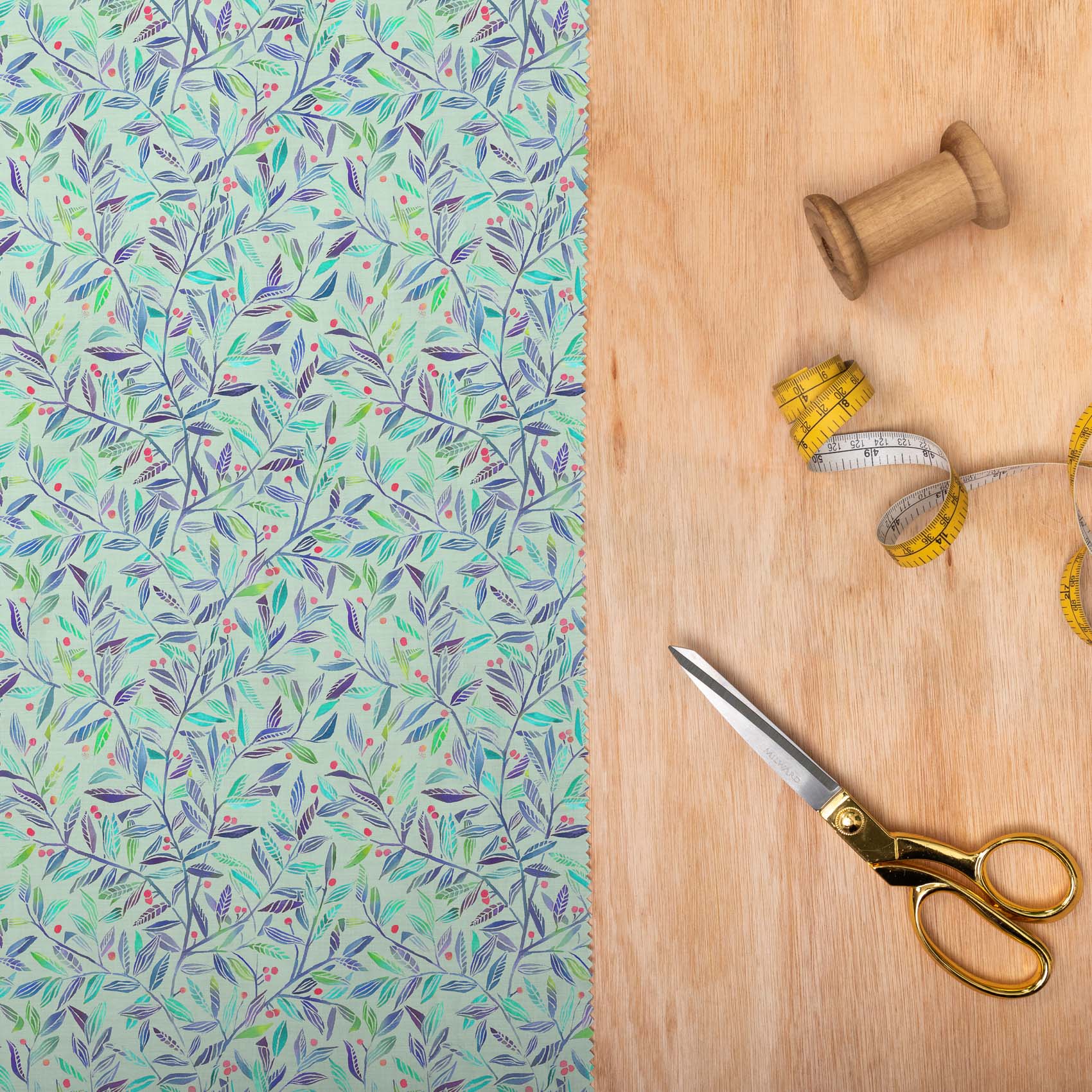 Torquay Gooseberry Mint Lomond Pima Lawn Cotton - Dress Fabric