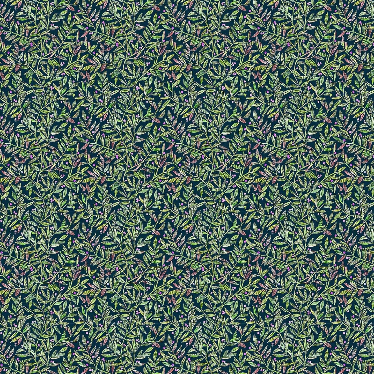 Torquay Olive Navy Lomond Pima Lawn Cotton - Dress Fabric