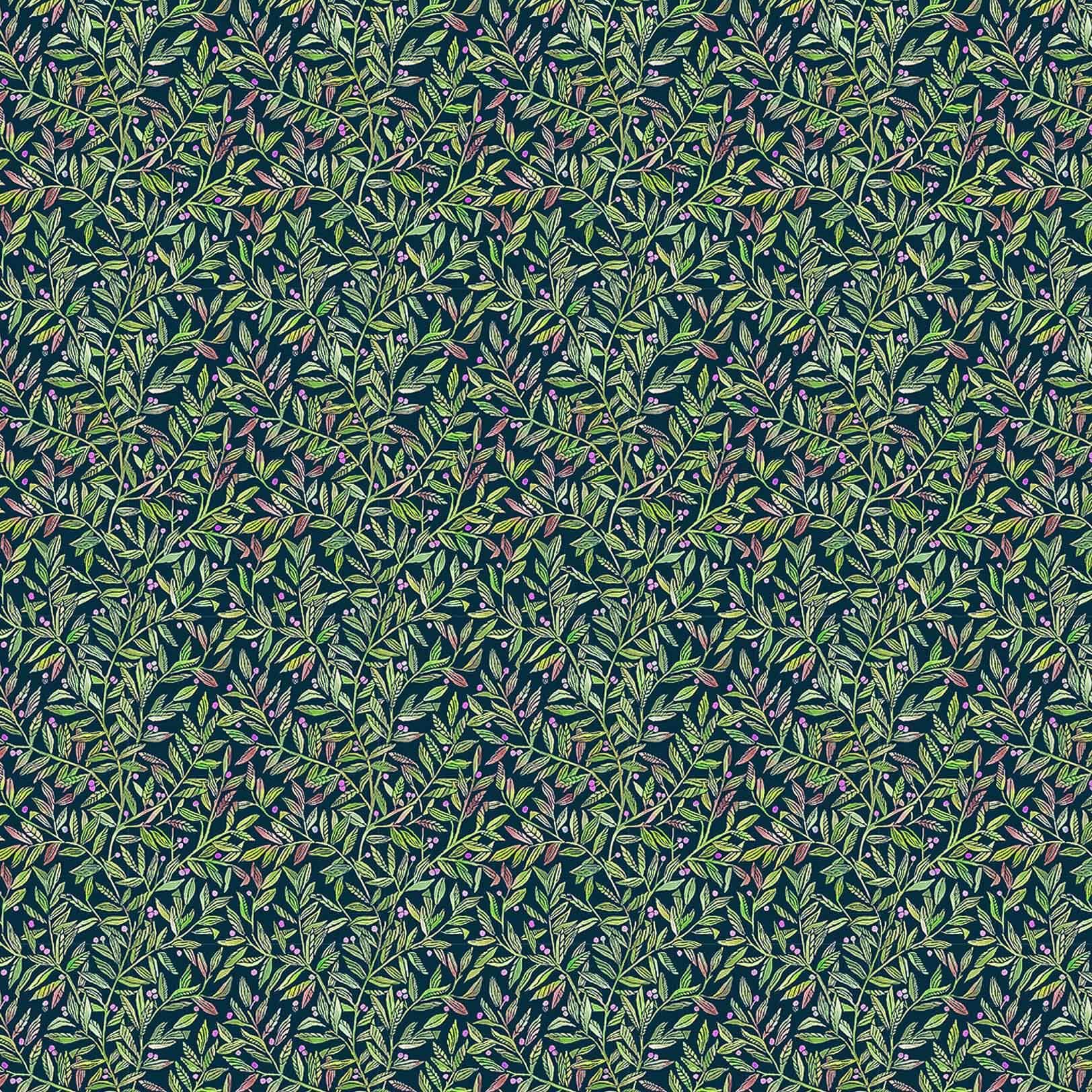 Torquay Olive Navy Lomond Pima Lawn Cotton - Dress Fabric