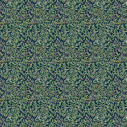 Torquay Olive Navy Lomond Pima Lawn Cotton - Dress Fabric