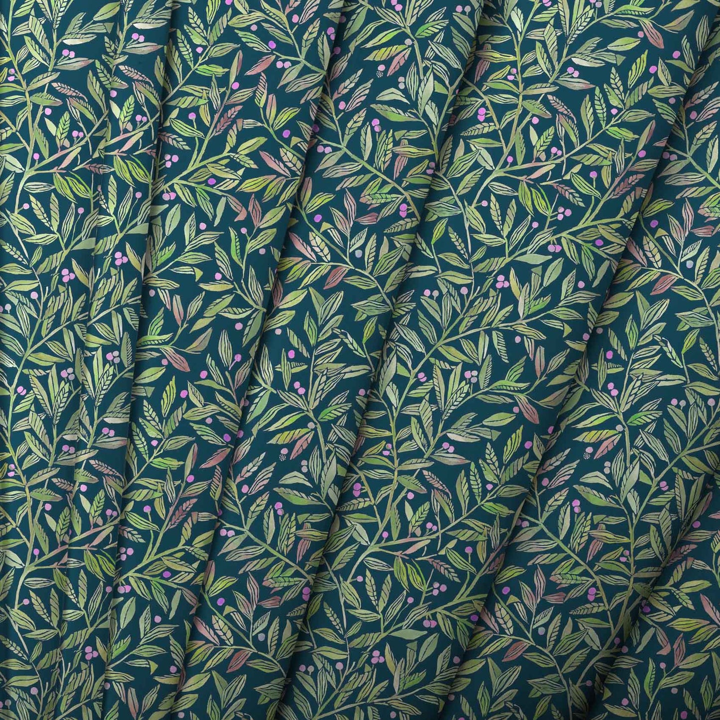 Torquay Olive Navy Lomond Pima Lawn Cotton - Dress Fabric