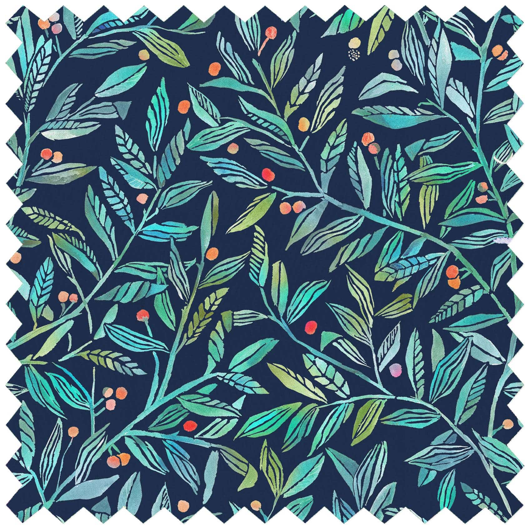 Torquay Pomegranate Navy Lomond Pima Lawn Cotton - Dress Fabric