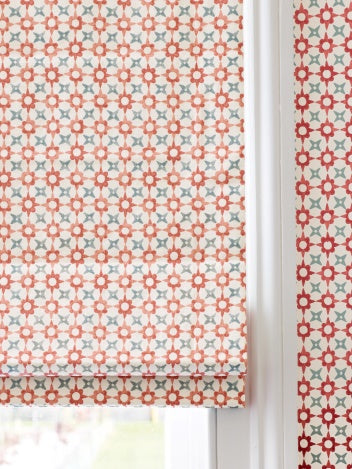 Tassi Wallpaper - Red/Aqua - J175W-04 - Jane Churchill