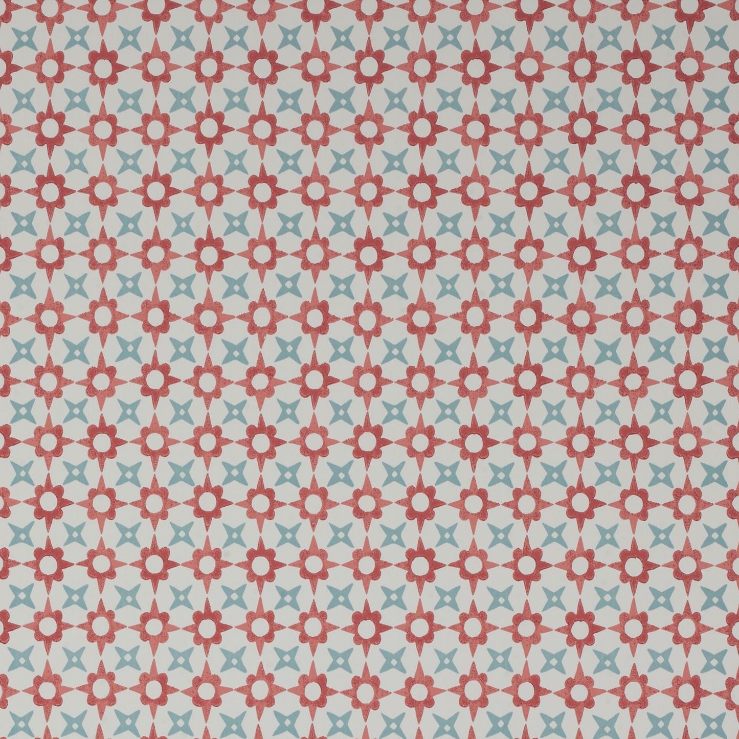 Tassi Wallpaper - Red/Aqua - J175W-04 - Jane Churchill