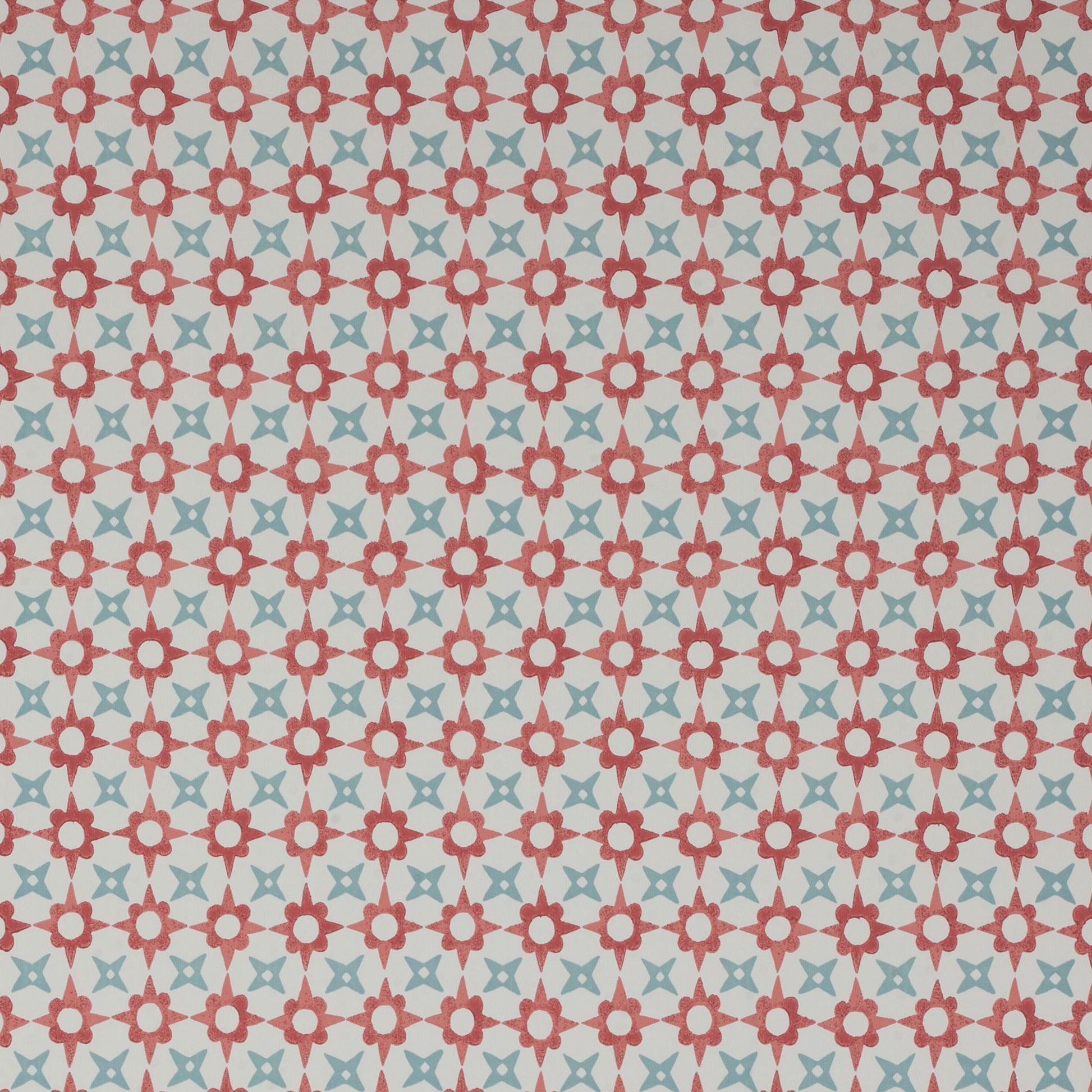 Tassi Wallpaper - Red/Aqua - J175W-04 - Jane Churchill