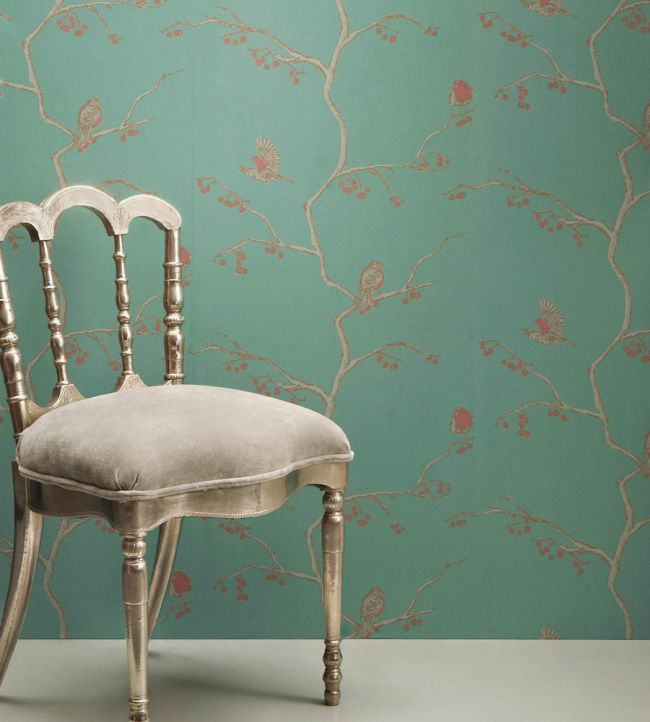 The English Robin Wallpaper - Jade - BG0300 - 101 - Barneby Gates