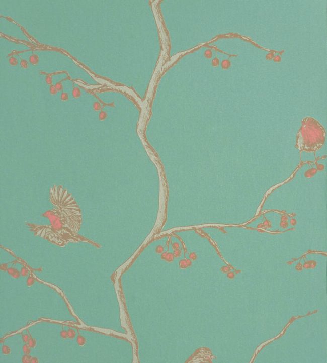 The English Robin Wallpaper - Jade - BG0300 - 101 - Barneby Gates