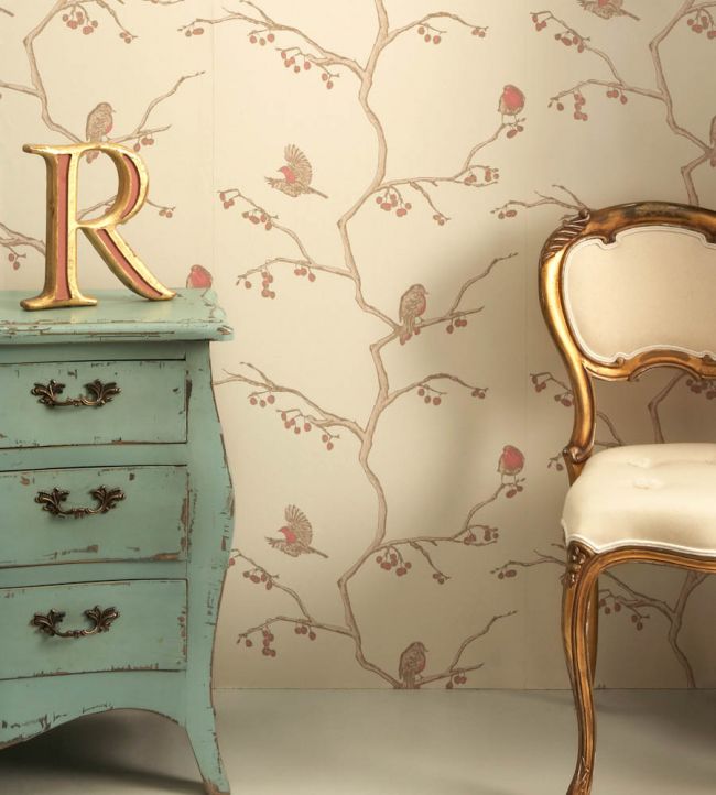 The English Robin Wallpaper - Parchment - BG0300 - 102 - Barneby Gates
