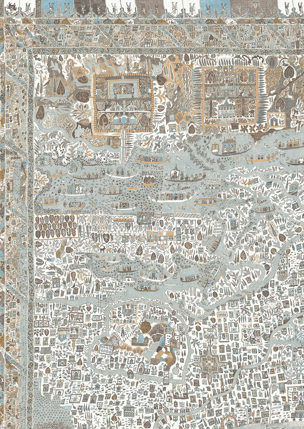 The Map Maxi Wallpaper - Aqua Vita - Lewis & Wood