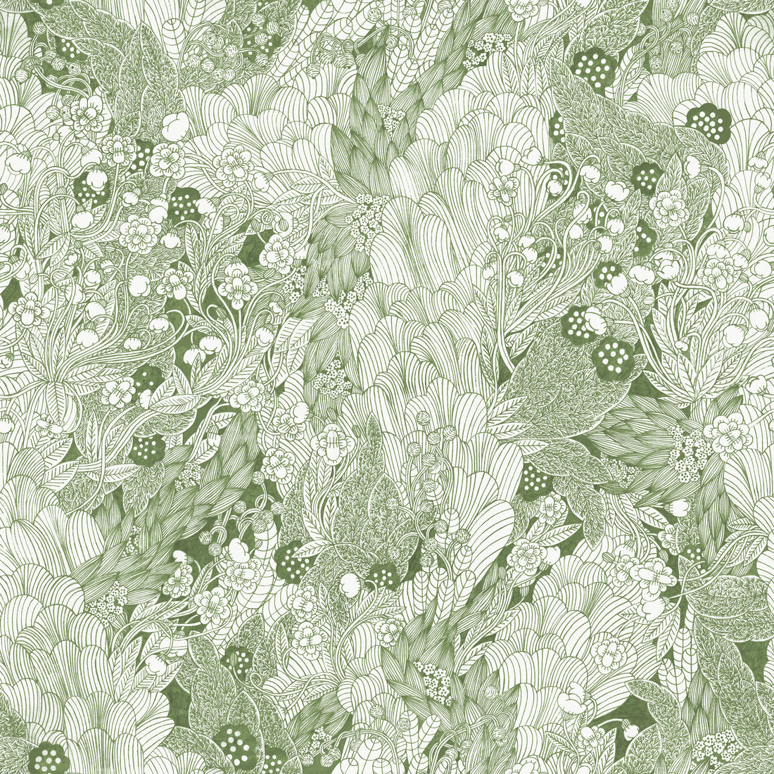 Thicket Wallpaper - Green - Summer Gray
