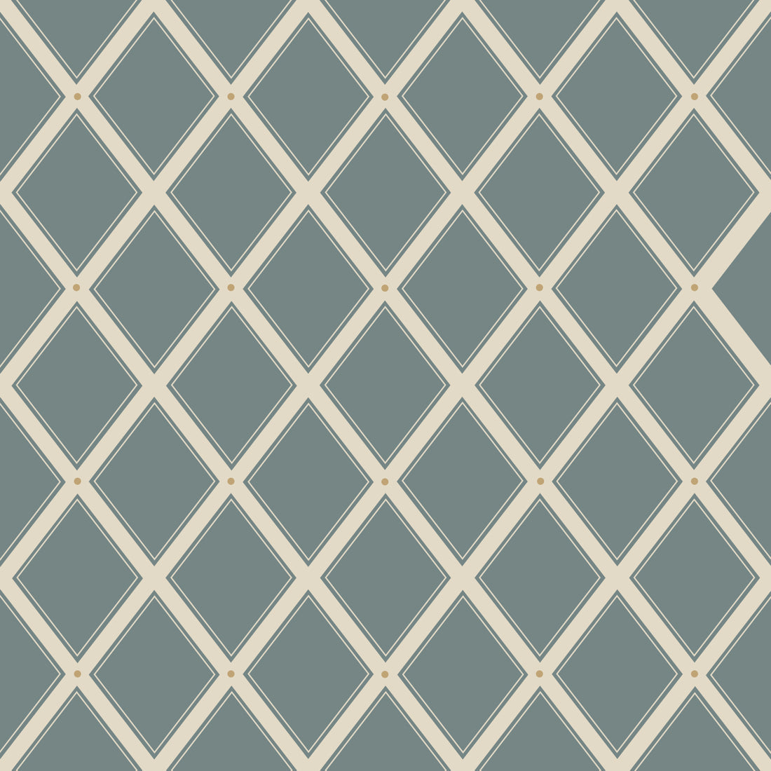 Trellis Wallpaper - Blue - Summer Gray
