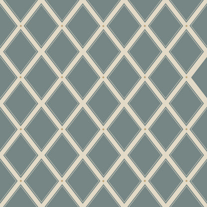 Trellis Wallpaper - Blue - Summer Gray
