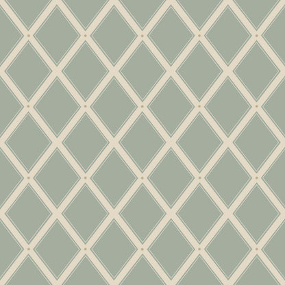 Trellis Wallpaper - Green - Summer Gray
