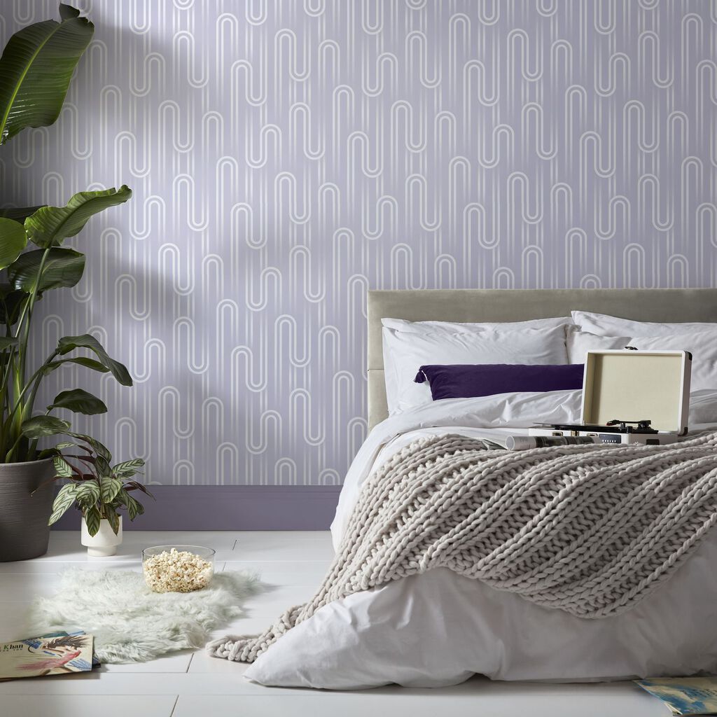 Ups n Downs Wallpaper - Lavender - Envy