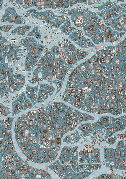 Utopia Wallpaper  - Blue Almond