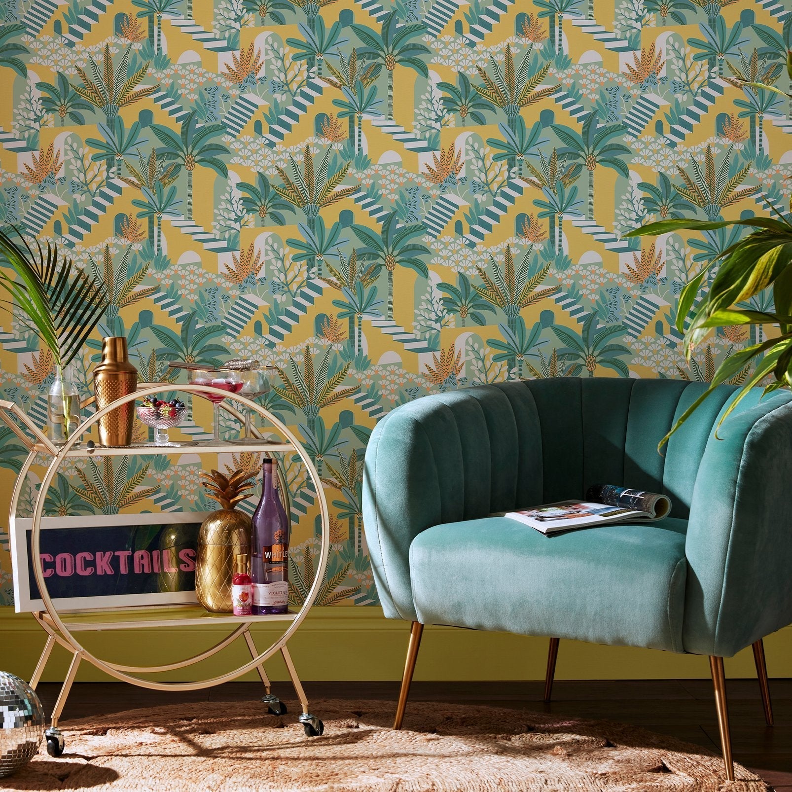 Vacay Wallpaper - Citron - Envy