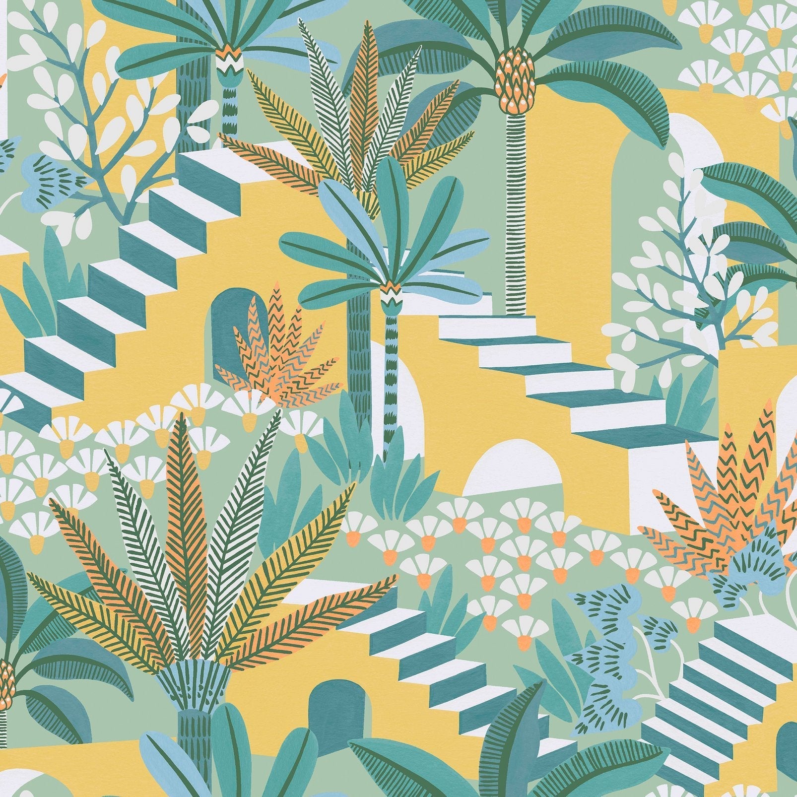 Vacay Wallpaper - Citron - Envy