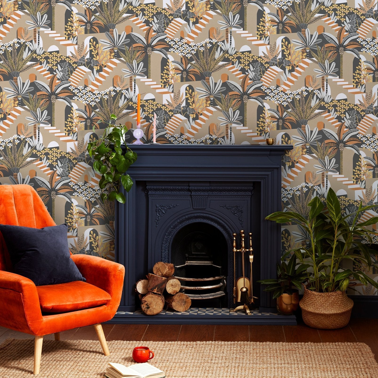 Vacay Wallpaper - Ochre - Envy