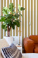 Ventnor Stripes Wallpaper - Gold - Summer Gray

