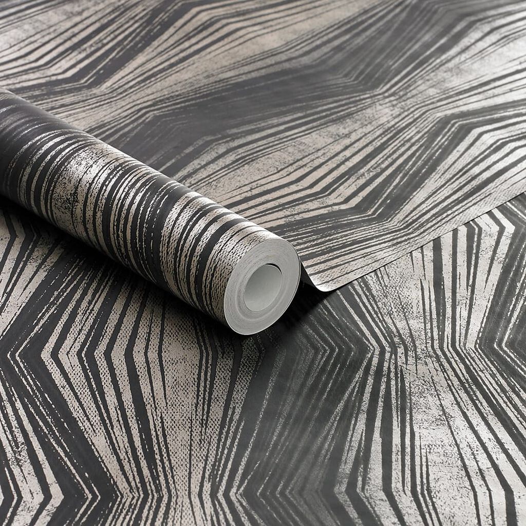 Vermeil Stripe Wallpaper - Charcoal - Boutique Luxury