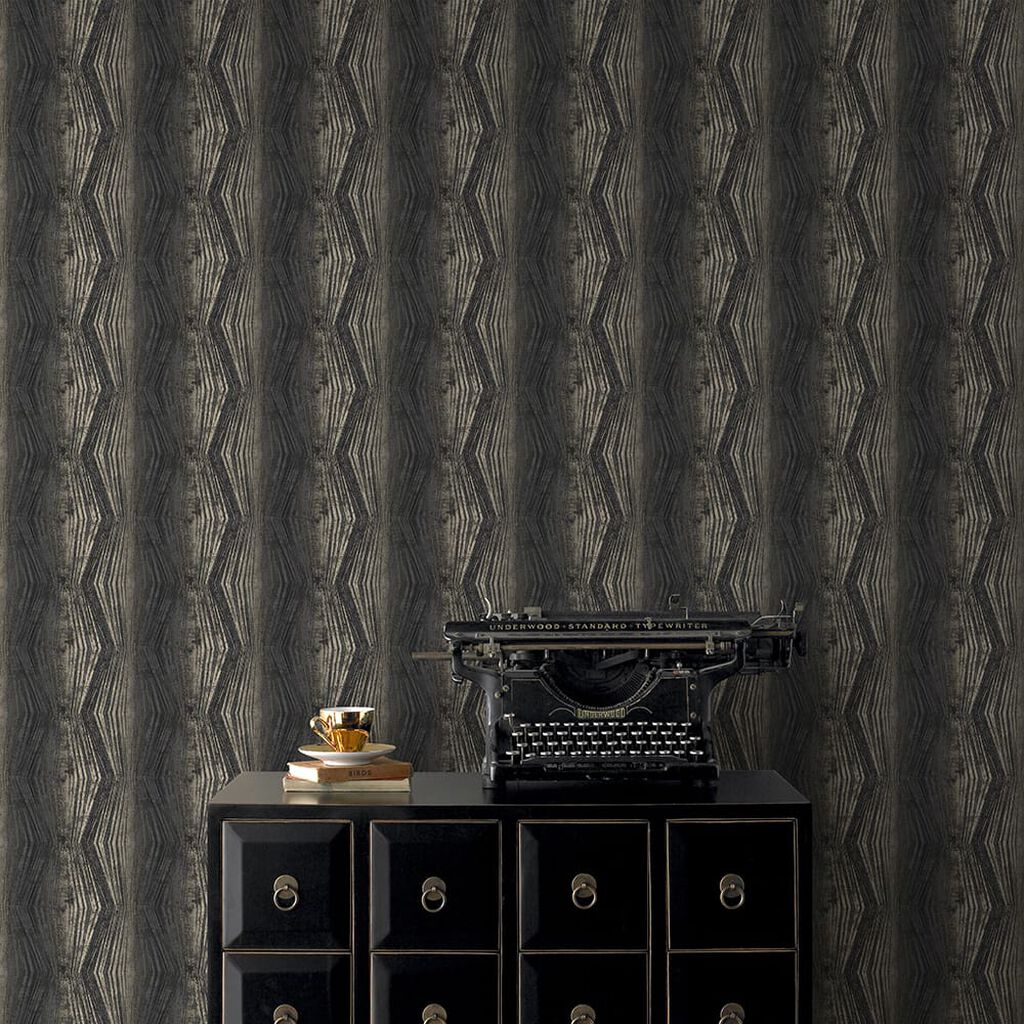 Vermeil Stripe Wallpaper - Charcoal - Boutique Luxury
