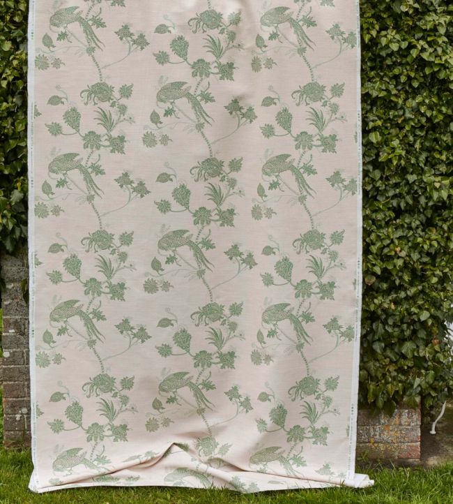Vintage Bird Trail Fabric - Plaster/Green - BG-F040202 - Barneby Gates