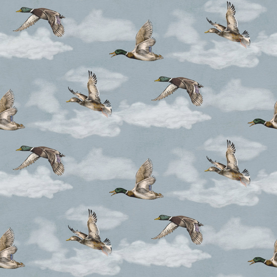 Voyage, Petit Wallpaper - Winter Blue - Summer Gray
