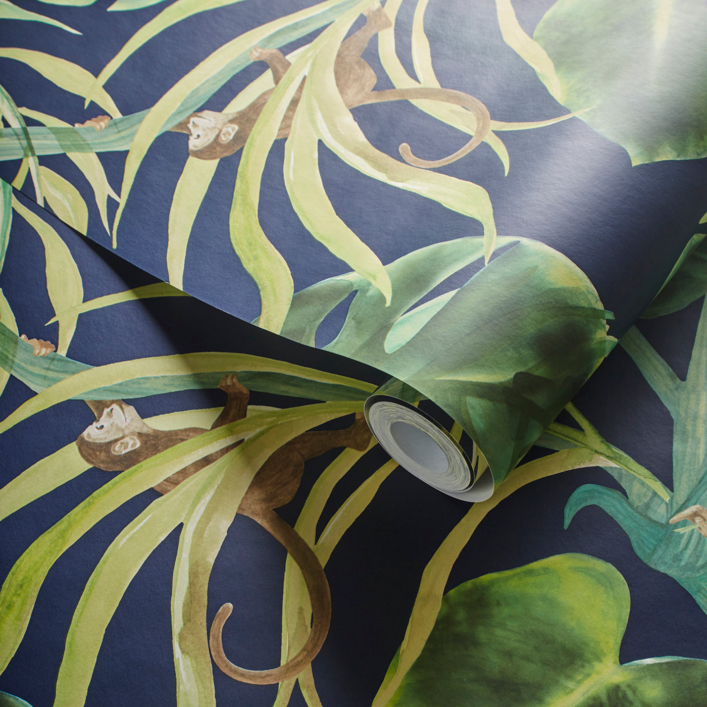 Monkey Business Wallpaper - Indigo - W0083/03