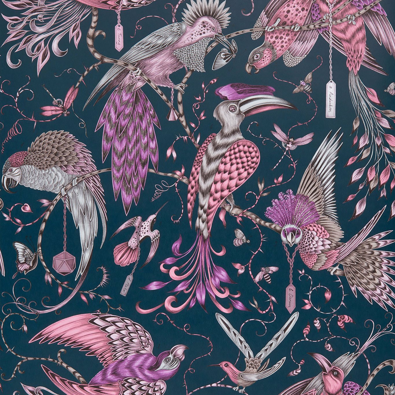 Audubon Wallpaper - Pink - W0099/04