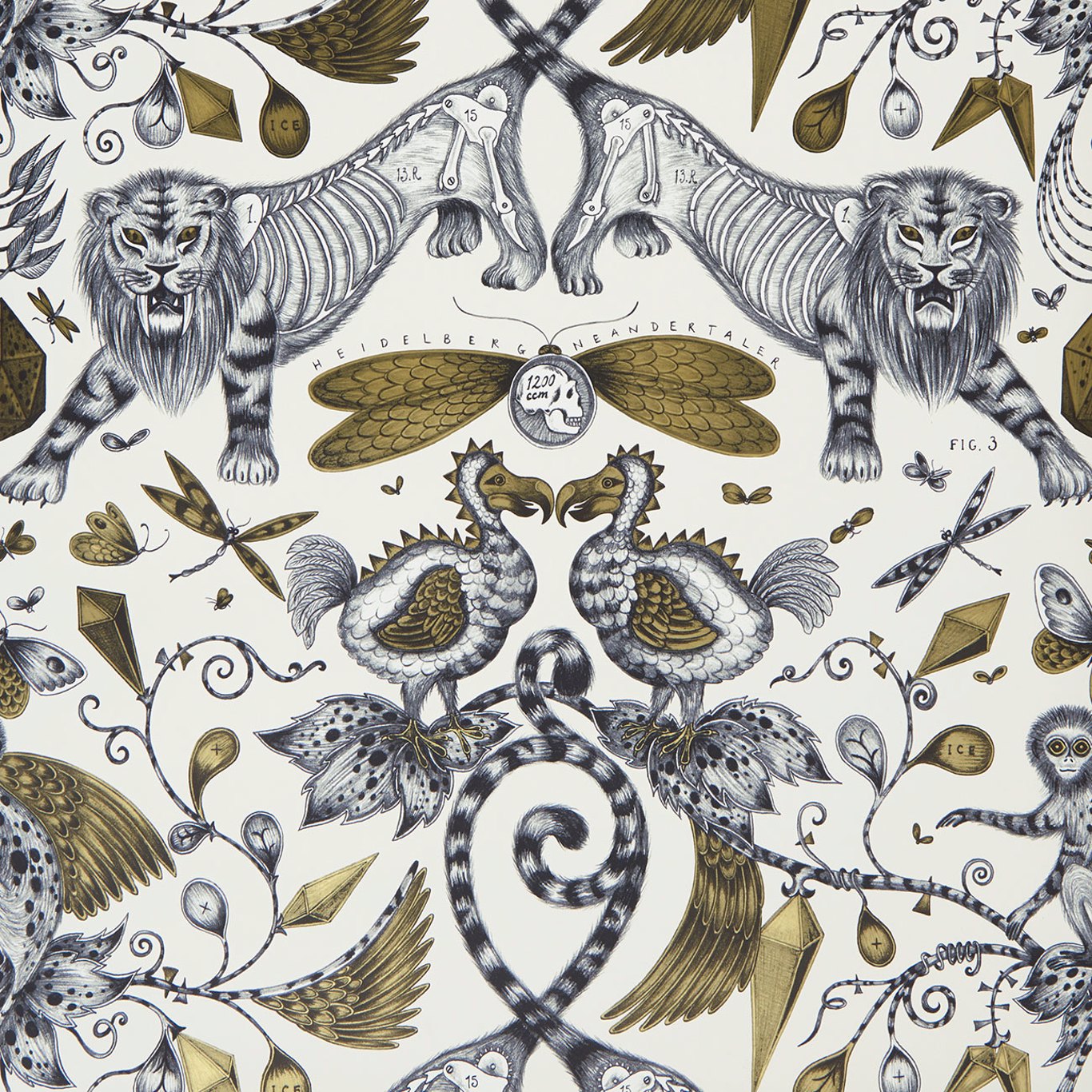 Extinct Wallpaper - Gold - W0100/02