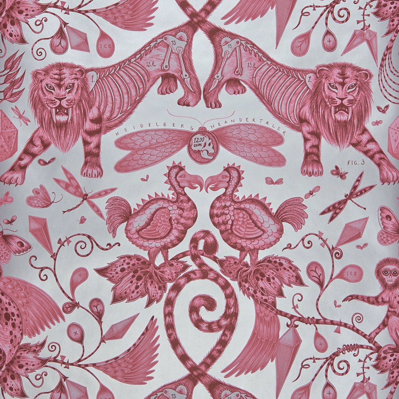 Extinct Wallpaper - Magenta - W0100/03